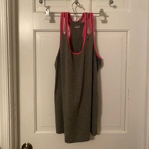 Workout Tank Top Gray with Hot Pink Accents